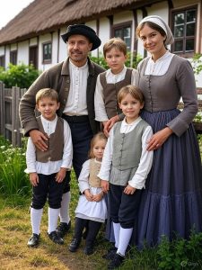 Typische Familie zur Kolonialzeit.