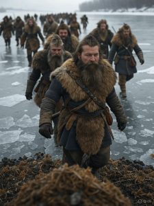 Historie und Gesellschaft - Germanen überqueren zum Jahreswechsel 406/407 den völlig zugefrorenen Rhein.