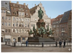 Historie und Gesellschaft - Denkmal in Leipzig im Jahr 1900 in Erinnerung an den deutsch-fraänzösischen Krieg 1870