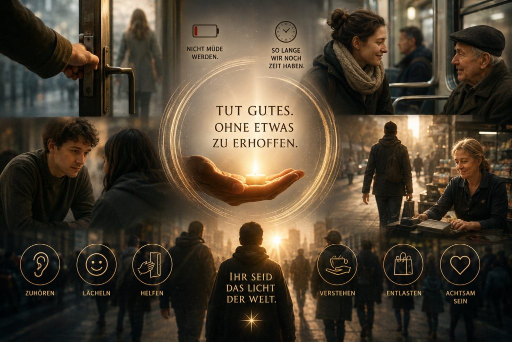 Sei ein Licht der Welt und geh mit guten Absichten durchs Leben - Gegründet auf Fels